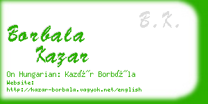 borbala kazar business card